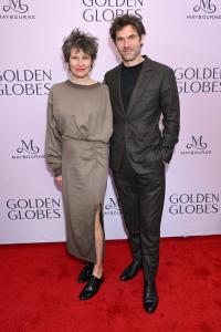 Camille, Clément Ducol at Golden Globes First-Time Nominee Luncheon at Maybourne Beverly Hills on December 17, 2024 in Los Angeles, California.