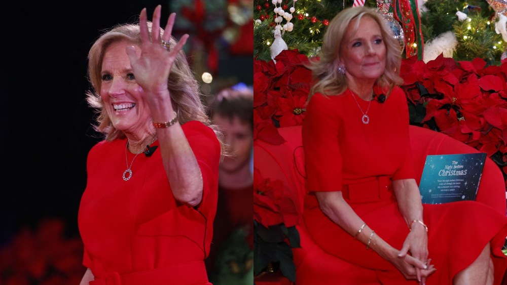 Jill Biden, red dress, Children's National Hospital, Washington D.C.