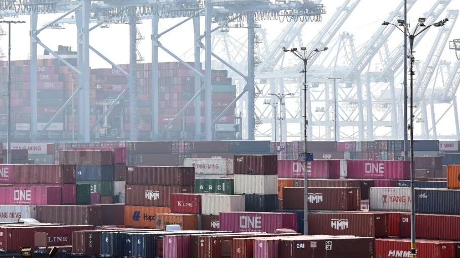 Shipping containers.