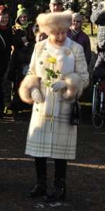 Queen Elizabeth II attends the Christmas Day Church Service with other members of the Royal family, at St Mary's Church on December 25, 2010 in Sandringham, England.