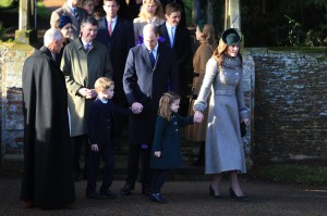 Prince William, Duke of Cambridge, Prince George, Princess Charlotte and Catherine, Duchess of Cambridge attend the Christmas Day Church service at Church of St Mary Magdalene on the Sandringham estate on December 25, 2019 in King's Lynn, United Kingdom.