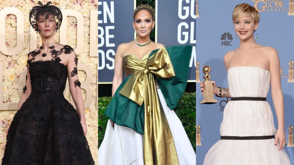Rosamund Pike, Dior, Jennifer Lopez, Valentino, Jennifer Lawrence, Dior, Golden Globe Awards, red carpet