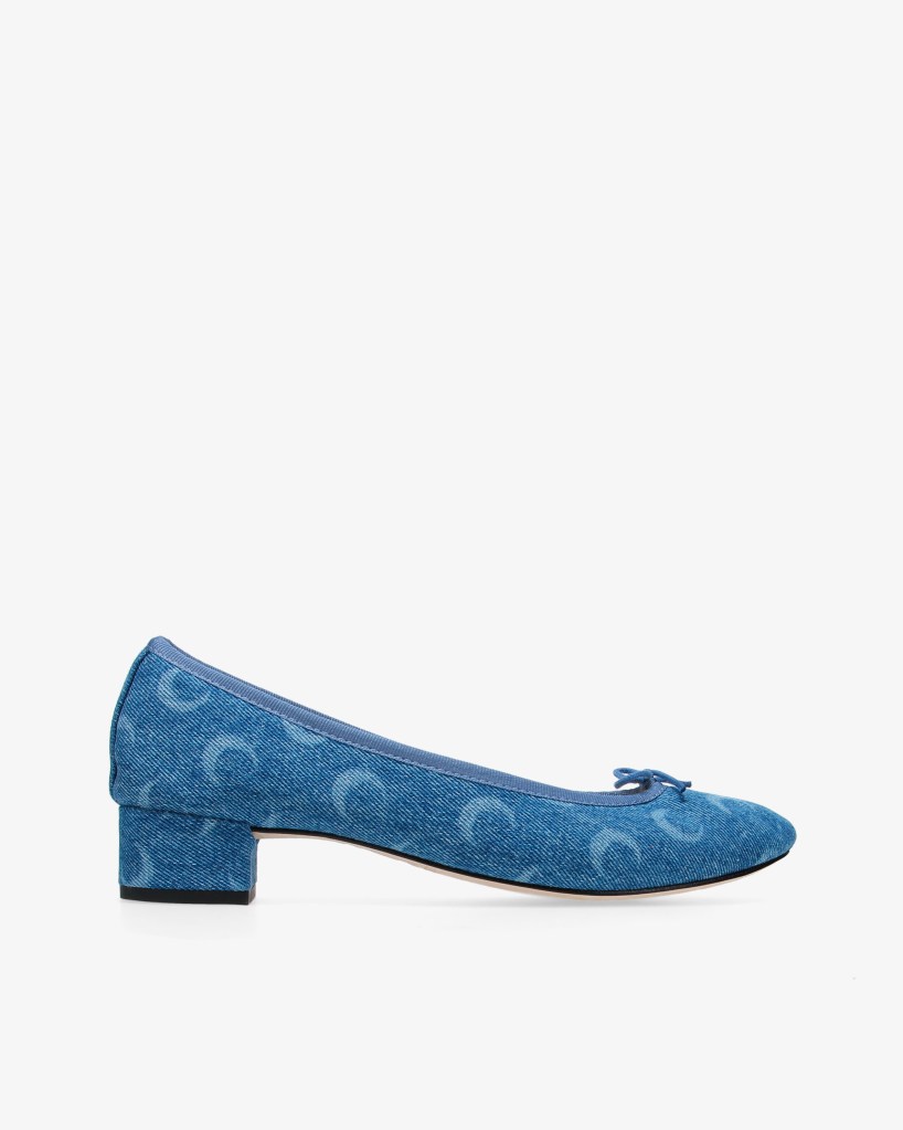 A denim Camille shoe from the Repetto x Marine Serre collaboration
