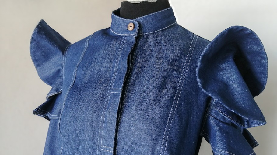 Juan Carlos Gordillo is known for upcycled denim creations, but his latest collaboration sees him putting an artful spin on fabrics from Cone Denim.