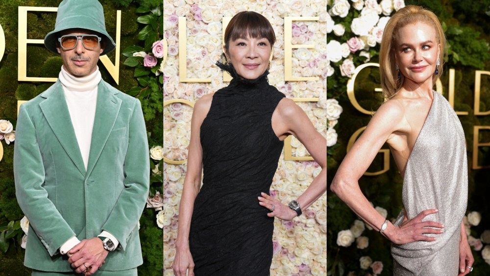 Jeremy Strong, Michelle Yeoh and Nicole Kidman at the 2025 Golden Globes on Jan. 5 in Beverly Hills, Omega, watches, red carpet, Richard Mille