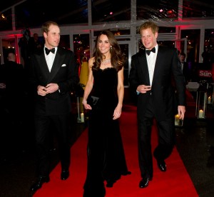 LONDON, ENGLAND - DECEMBER 19: Prince William, Duke of Cambridge, Catherine, Duchess of Cambridge and Prince Harry attend The Sun Military Awards at Imperial War Museum on December 19, 2011 in London, England. (Photo by Arthur Edwards - WPA Pool/Getty Images)