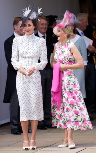 WINDSOR, UNITED KINGDOM - JUNE 19: (EMBARGOED FOR PUBLICATION IN UK NEWSPAPERS UNTIL 24 HOURS AFTER CREATE DATE AND TIME) Catherine, Princess of Wales and Sophie, Duchess of Edinburgh attend The Order of The Garter service at St George's Chapel, Windsor Castle on June 19, 2023 in Windsor, England. The Most Noble Order of the Garter, founded by King Edward III in 1348, is the oldest and most senior Order of Chivalry in Britain. (Photo by Pool/Max Mumby/Getty Images)