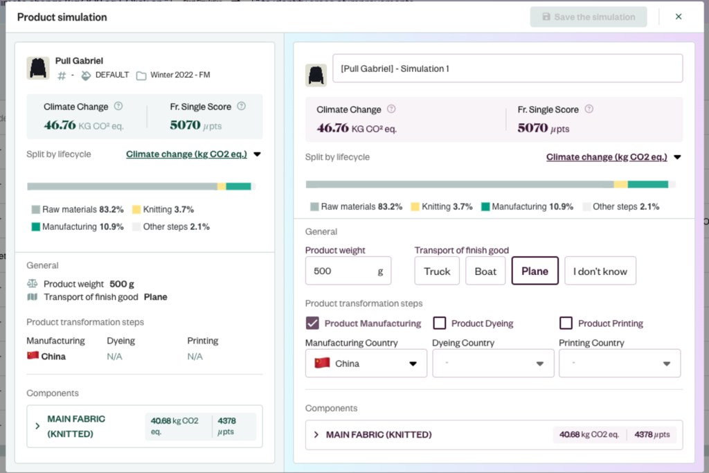 Fairly Made product simulation 