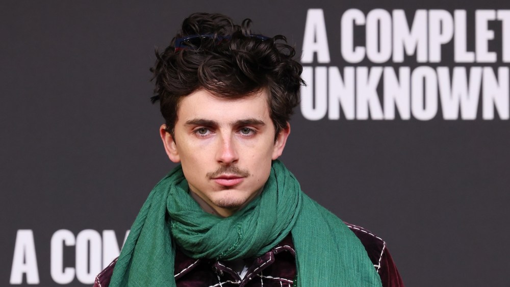 Timothée Chalamet attends the "A Complete Unknown" Italian premiere at Auditorium Parco Della Musica on January 17, 2025 in Rome, Italy.