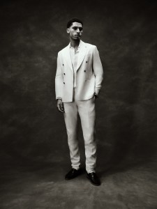 L.B.M. 1911 cotton and wool suit; Peter Millar Crown Crafted Collection cotton and cashmere shirt; Brooks Brothers Rancourt Cordovan leather loafers.
