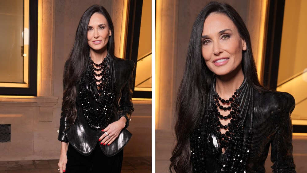 Demi Moore at the Giorgio Armani Privé  Haute Couture Spring 2025 fashion show as part of Paris Couture Fashion Week on January 28, 2025 in Paris, France.