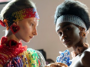 Backstage at Germanier Spring 2025 Couture at Paris Couture Week