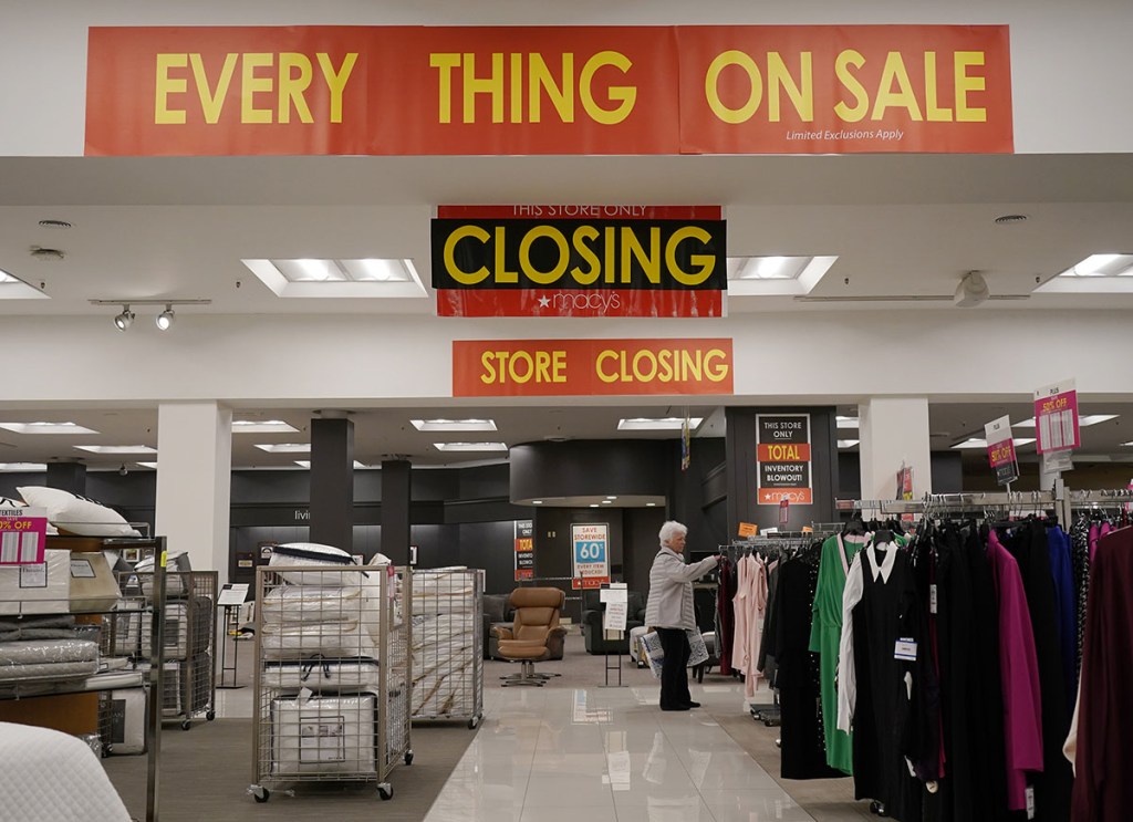 ALAMEDA COUNTY, CALIFORNIA - FEBRUARY 27: A customer shops at a department store of Macy's which is soon to be closed on February 27, 2024 in Alameda County, California. Macy's announced on February 27 that the company plans to close approximately 150 stores by the end of 2026. (Photo by Liu Guanguan/China News Service/VCG via Getty Images)
