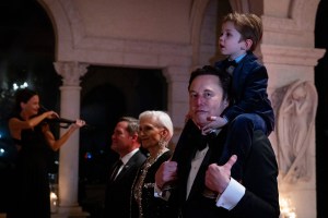 PALM BEACH, FLORIDA - DECEMBER 31:  Tesla CEO Elon Musk arrives on New Year's Eve at Mar-A-Lago club on December 31, 2024 in Palm Beach, Florida. President-elect Trump continues to fill posts in his upcoming administration ahead of his January 20 inauguration. (Photo by Eva Marie Uzcategui/Getty Images)