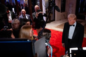 PALM BEACH, FLORIDA - DECEMBER 31: U.S. President-elect Donald Trump arrives on New Year's Eve at his Mar-A-Lago Club on December 31, 2024 in Palm Beach, Florida. Trump continues to fill posts in his upcoming administration ahead of his January 20 inauguration. (Photo by Eva Marie Uzcategui/Getty Images)