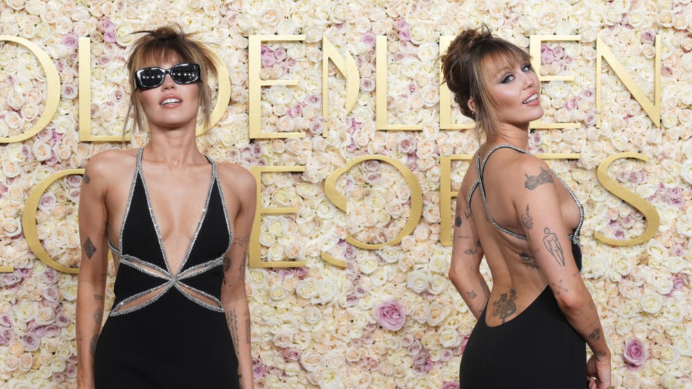 Miley Cyrus during the 82nd Annual Golden Globes held at The Beverly Hilton on Jan. 05 in Beverly Hills, Calif.