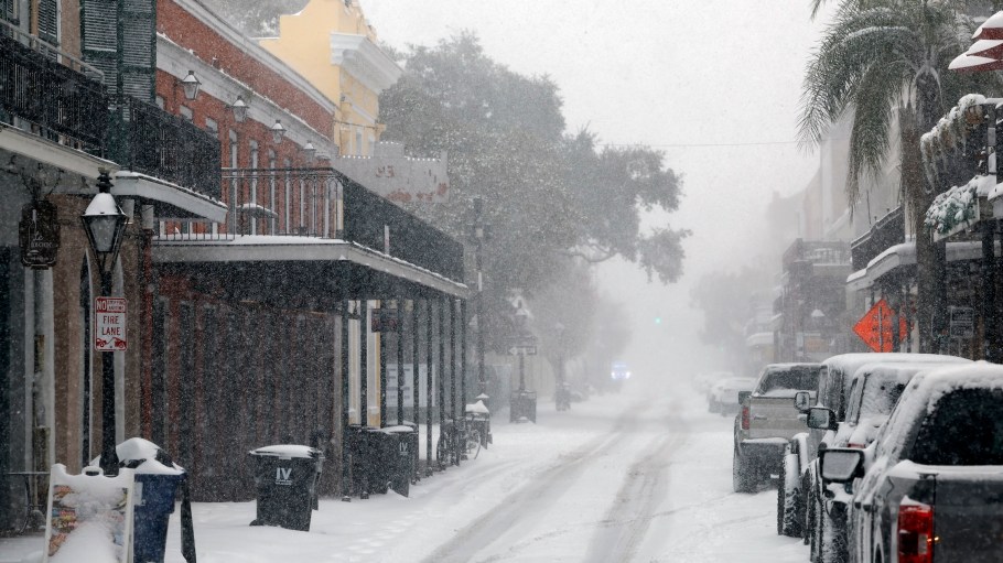 Parts of New Orleans saw more than nine inches of snow by Tuesday evening, breaking the previous record of just 2.7 inches set in 1963.