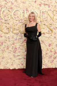 BEVERLY HILLS, CALIFORNIA - JANUARY 05: Pamela Anderson attends the 82nd Annual Golden Globe Awards at The Beverly Hilton on January 05, 2025 in Beverly Hills, California. (Photo by Amy Sussman/Getty Images)
