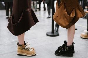 Backstage at Sacai Fall 2025 Ready-to-Wear Show