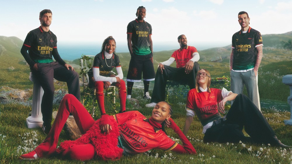 The Dreamland campaign promoting the AC Milan x Off-White x Puma soccer kit.