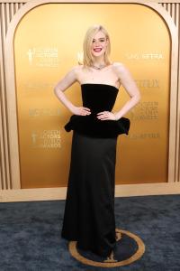 Elle Fanning at the 31st Screen Actors Guild Awards held at Shrine Auditorium and Expo Hall on February 23, 2025 in Los Angeles, California.