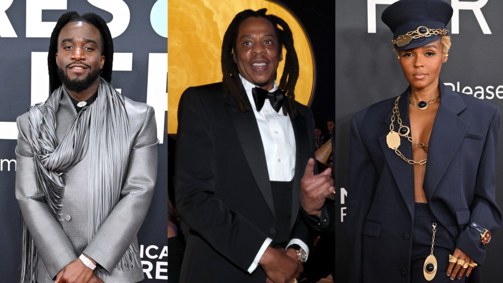 Shaboozey, Jay-Z and Janelle Monáe attend the 2025 Grammy Awards on Feb. 2 in Los Angeles, watches, Jacob & Co., Patek Philippe, Tag Heuer