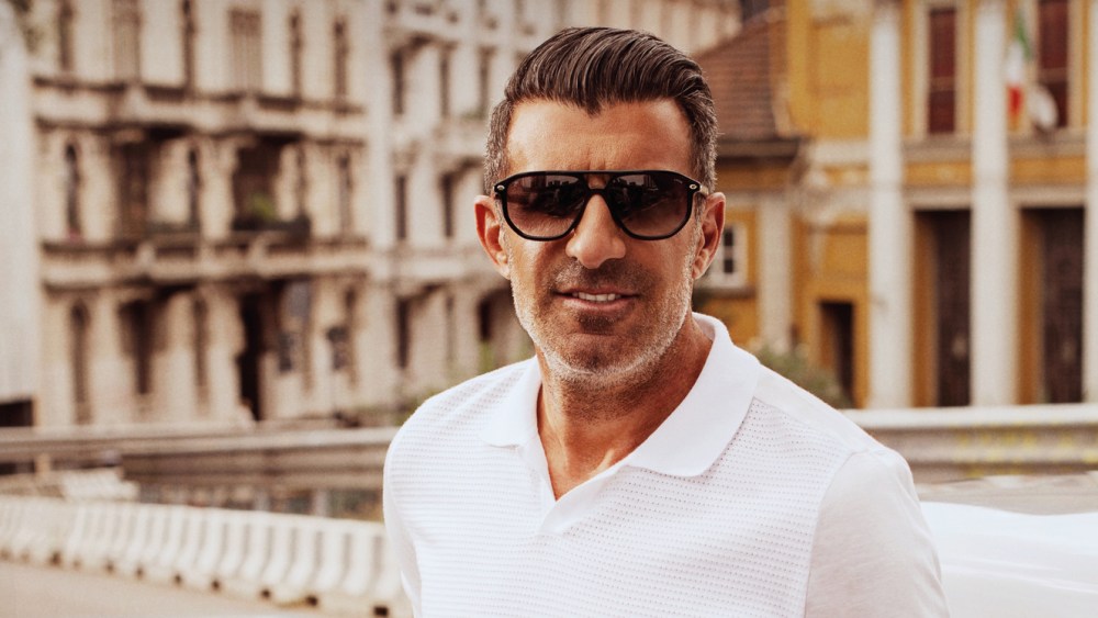 Luís Figo fronting the ads for the Lozza x LF Luís Figo eyewear capsule collection.