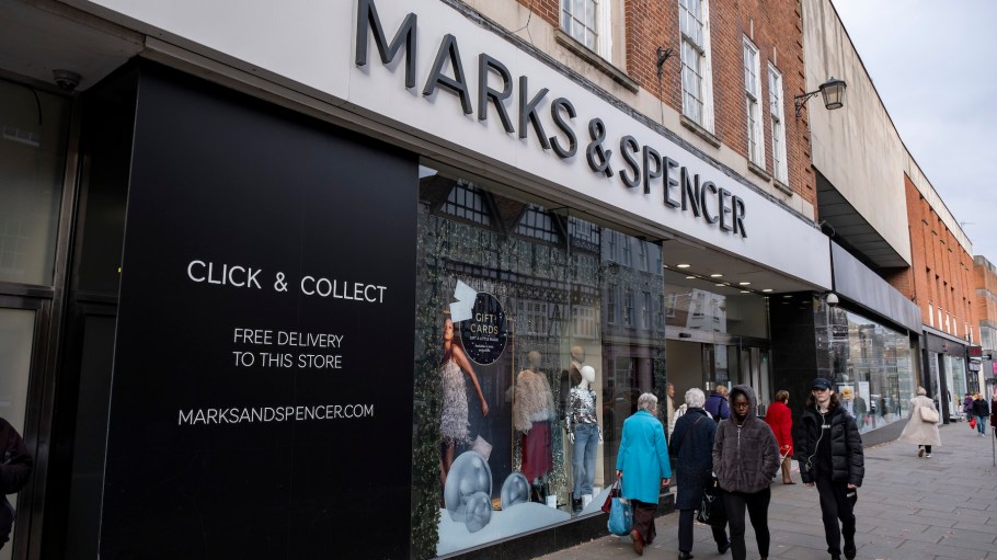 Marks & Spencer high street people on November 15, 2024, in Shrewsbury, United Kingdom.