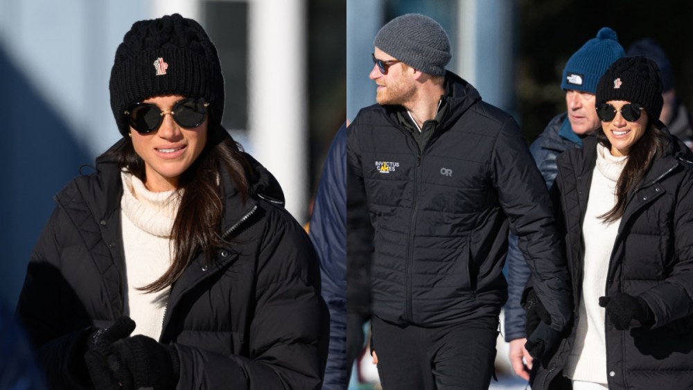 Meghan, Duchess of Sussex and Prince Harry, Duke of Sussex at the 2025 Invictus Games on Feb. 11 in Whistler, Canada, Aritzia, Super Puff, Rag & Bone, Moncler, Miu Miu, Sorel, royals