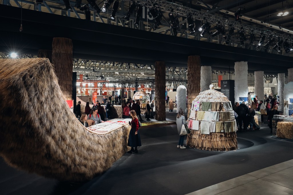The scene at the 40th edition of the Milano Unica textile trade show in Milan.