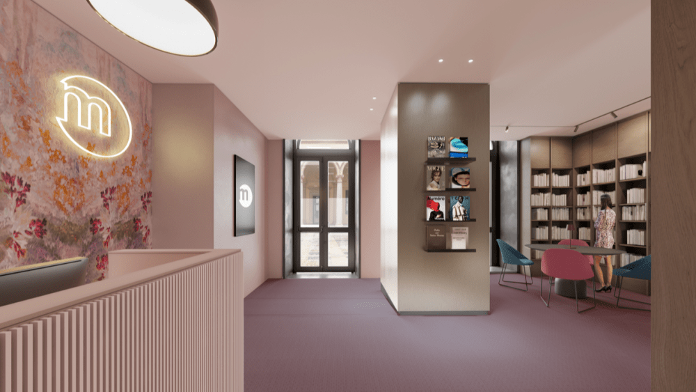 A render of Istituto Marangoni's new campus in Milan to open at Palazzo Turati in October 2025.