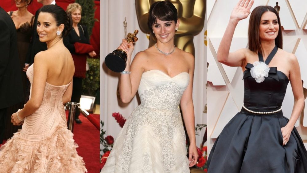 Penélope Cruz at the Oscars in 2007, 2009 and 2020, Versace, red carpet, Balmain, Chanel, Swarovski, Chopard, awards