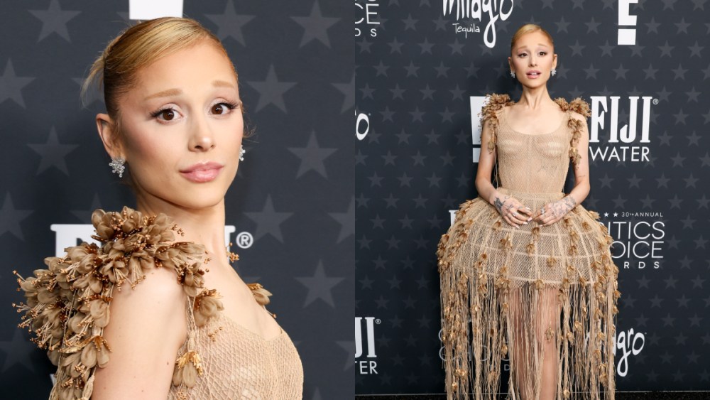Ariana Grande at the 30th Annual Critics Choice Awards held at The Barker Hangar on Feb. 7 in Santa Monica, Calif.