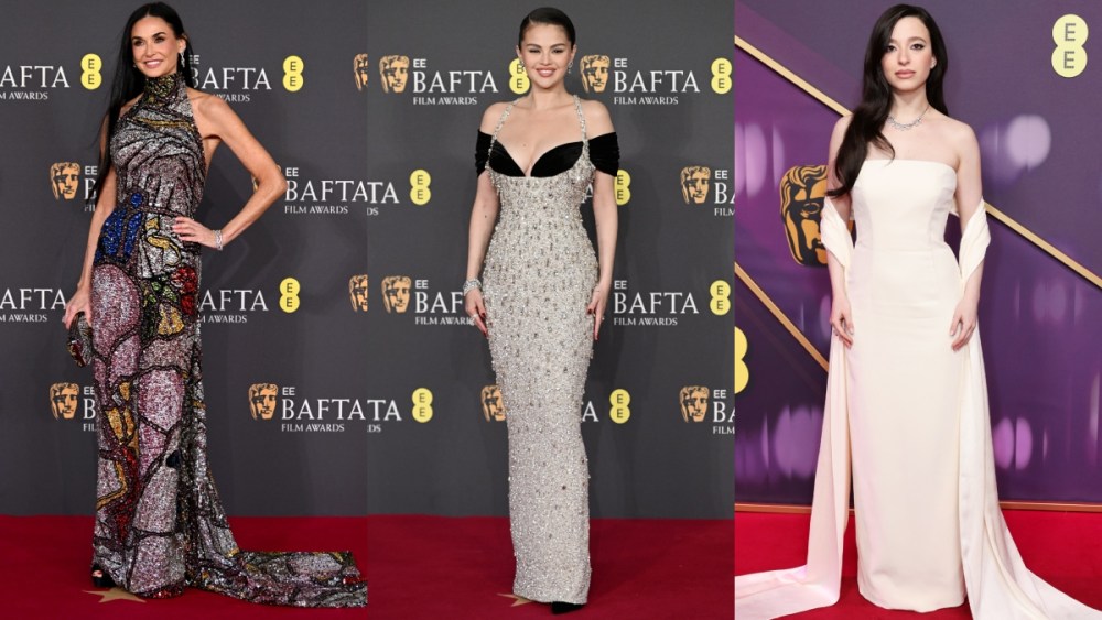 Demi Moore, Selena Gomez and Mikey Madison at the 2025 Bafta Awards in London