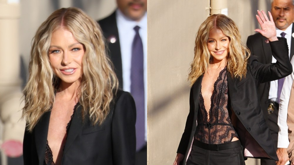 Kelly Ripa, Sheer, Bodysuit, Jimmy Kimmel Live, Mark Consuelos