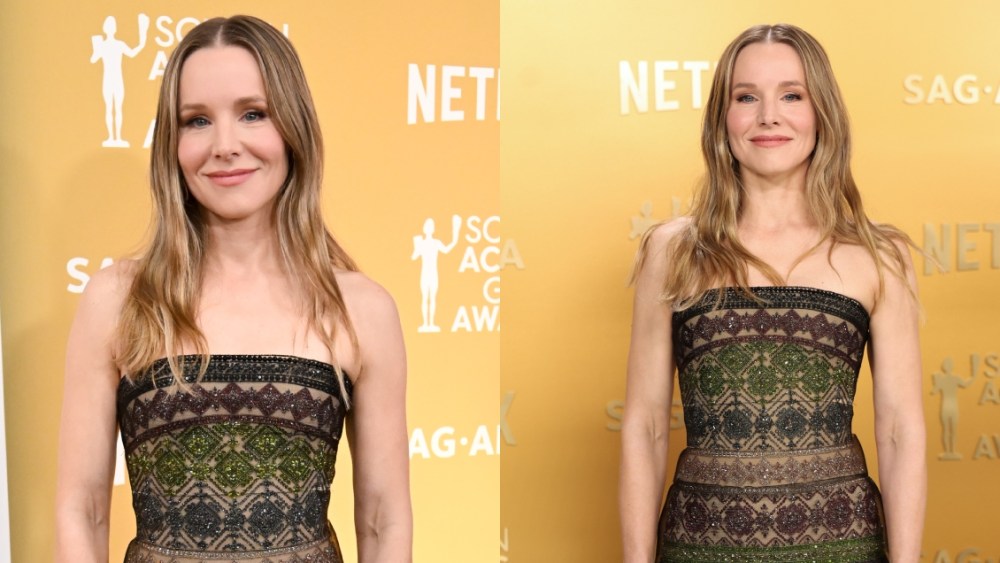 Kristen Bell wears Armani Prive dress, red carpet, SAG Awards, Buccellati