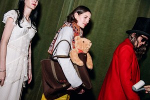 Backstage at the Lingua Franca Fall 2025 Ready-to-Wear show at New York fashion week.