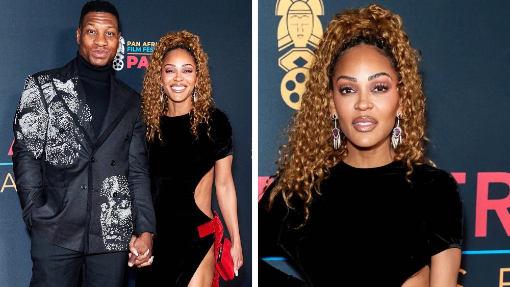Meagan Good eyebrows makeup and fiance jonathan majors attends a screening for "Magazine Dreams" on Feb. 4 in Culver City.
