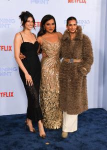 Richa Moorjani, Mindy Kaling, Poorna Jagannathan at Netflix’s "Running Point" Premiere held at The Egyptian Theatre on February 13, 2025 in Los Angeles, California.