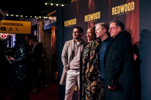 Wilson Jermaine Heredia, Fredi Walker, Anthony Rapp and Michael Greif