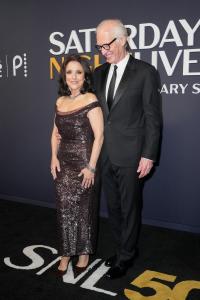 Julia Louis-Dreyfus, Brad Hall at SNL50: The Anniversary Special at 30 Rockefeller Plaza on February 16, 2025 in New York, New York.