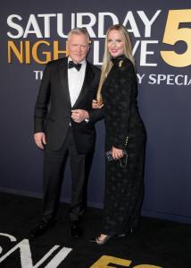 Anthony Michael Hall, Lucia Oskerova at SNL50: The Anniversary Special at 30 Rockefeller Plaza on February 16, 2025 in New York, New York.