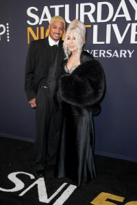 Alexander Edwards, Cher at SNL50: The Anniversary Special at 30 Rockefeller Plaza on February 16, 2025 in New York, New York.