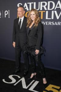 Tom Hanks, Rita Wilson at SNL50: The Anniversary Special at 30 Rockefeller Plaza on February 16, 2025 in New York, New York.