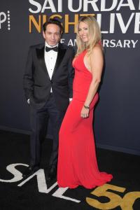Chris Kattan, Maria Libri at SNL50: The Anniversary Special at 30 Rockefeller Plaza on February 16, 2025 in New York, New York.