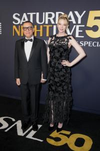 Fred Armisen, Riki Lindhome at SNL50: The Anniversary Special at 30 Rockefeller Plaza on February 16, 2025 in New York, New York.