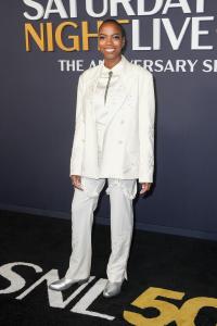 Sasheer Zamata at SNL50: The Anniversary Special at 30 Rockefeller Plaza on February 16, 2025 in New York, New York.