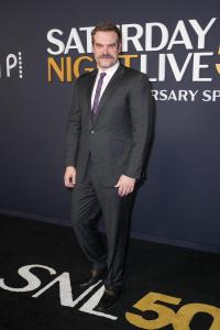 David Harbour at SNL50: The Anniversary Special at 30 Rockefeller Plaza on February 16, 2025 in New York, New York.