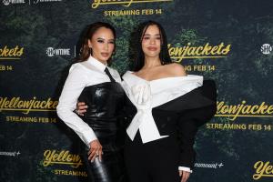 Andy Allo, Jasmin Savoy Brown at the "Yellowjackets" Season 3 Global Premiere held at DGA Theater on February 13, 2025 in Los Angeles, California.