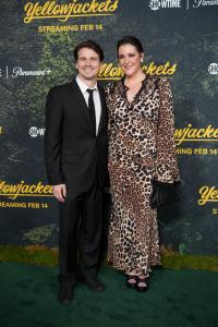 Jason Ritter, Melanie Lynskey at the "Yellowjackets" Season 3 Global Premiere held at DGA Theater on February 13, 2025 in Los Angeles, California.